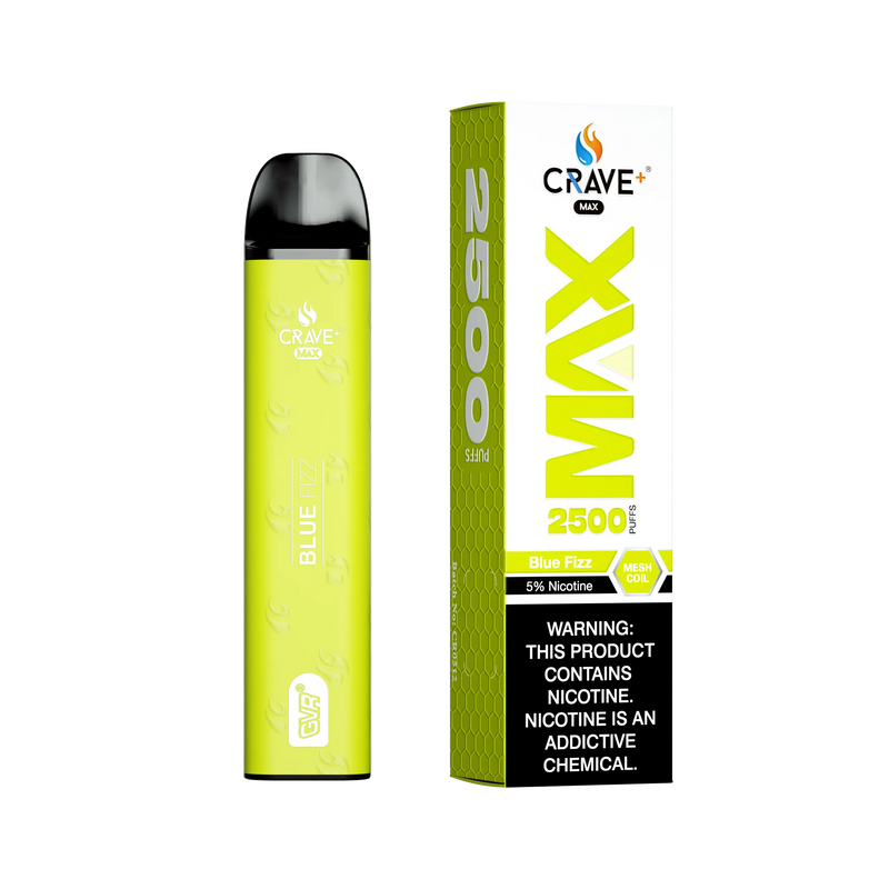 Crave Max Vape - 2500 Puffs Mesh Coil - VSZN, Crave Max Vape blue fizz