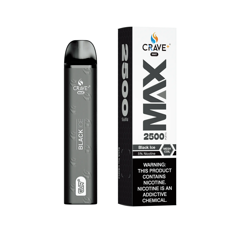 Crave Max Vape - 2500 Puffs Mesh Coil Crave, Crave Max Vape black ice