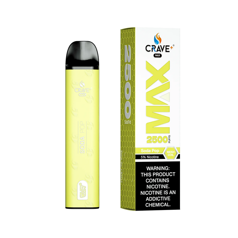 Crave Max Vape - 2500 Puffs Mesh Coil - VSZN, Crave Max Vape soda pop