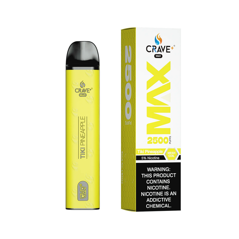 Crave Max Vape - 2500 Puffs Mesh Coil - VSZN, Crave Max Vape tiki pineapple