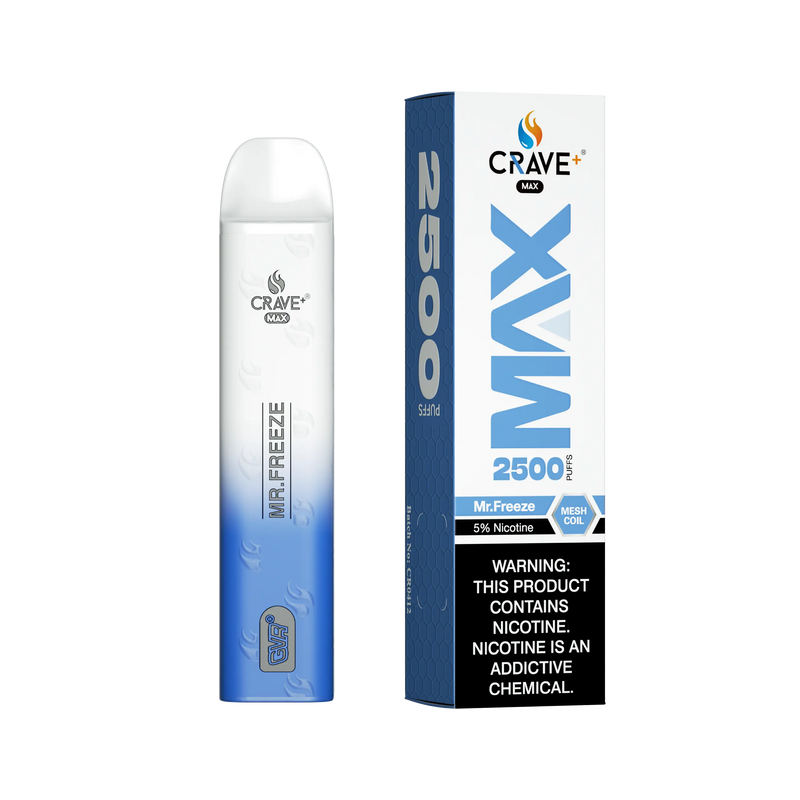 Crave Max Vape - 2500 Puffs Mesh Coil - VSZN, Crave Max Vape mr. freeze