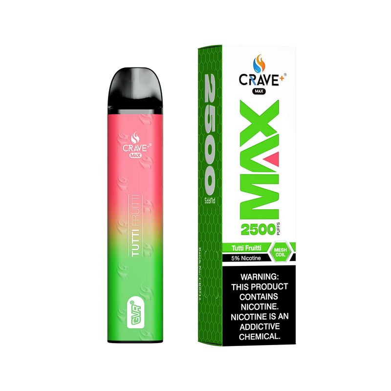 Crave Max Vape - 2500 Puffs Mesh Coil - VSZN, Crave Max Vape tutti fruitti