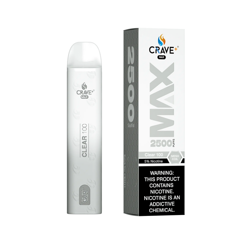 Crave Max Vape - 2500 Puffs Mesh Coil - VSZN, Crave Max Vape clear 100