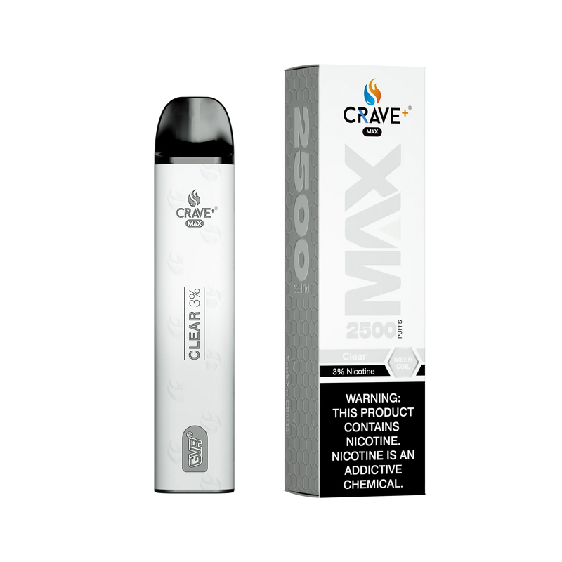 Crave Max Vape - 2500 Puffs Mesh Coil - VSZN, Crave Max Vape clear 3%