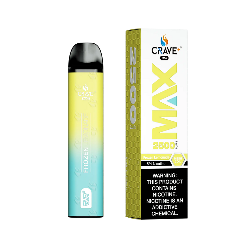 Crave Max Vape - 2500 Puffs Mesh Coil Crave, Crave Max Vape frozen lemonade