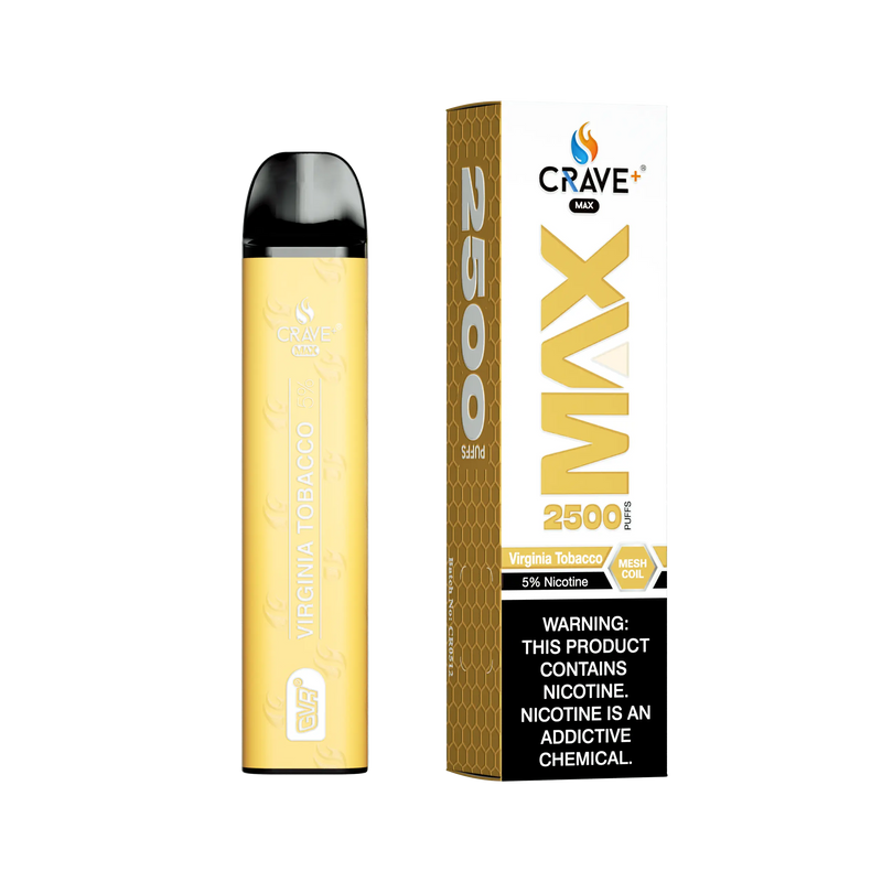 Crave Max Vape - 2500 Puffs Mesh Coil - VSZN, Crave Max Vape virginia tobacco