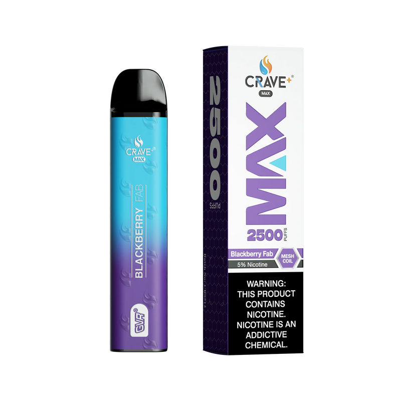Crave Max Vape - 2500 Puffs Mesh Coil Crave, Crave Max Vape blackberry fab