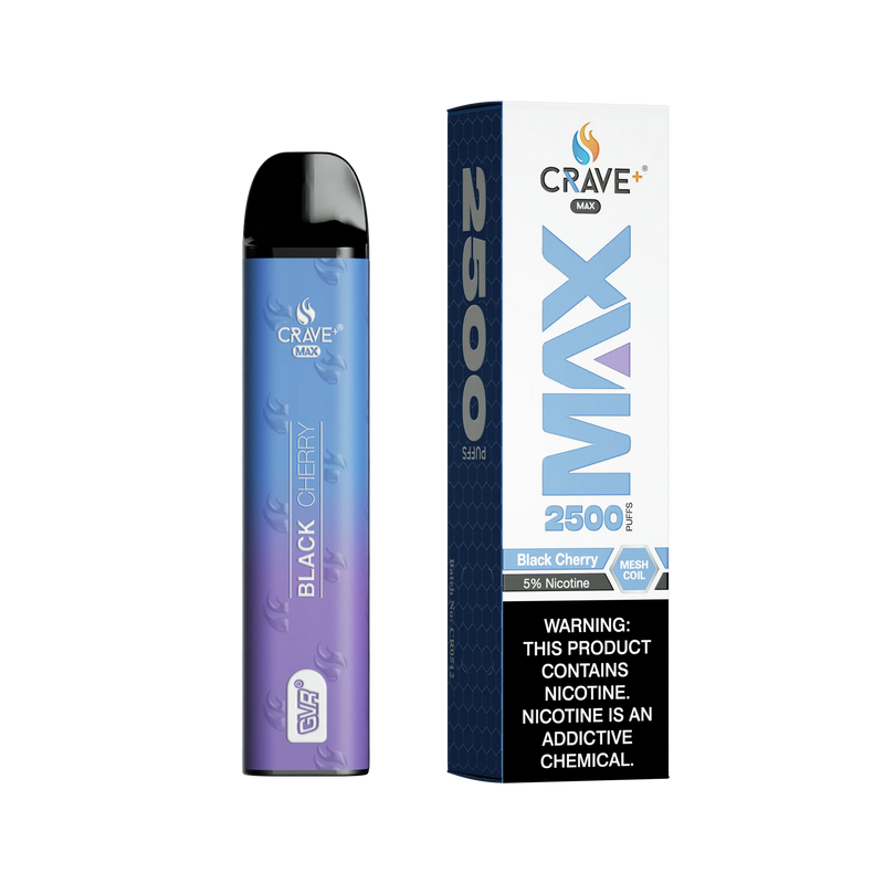 Crave Max Vape - 2500 Puffs Mesh Coil Crave, Crave Max Vape black cherry