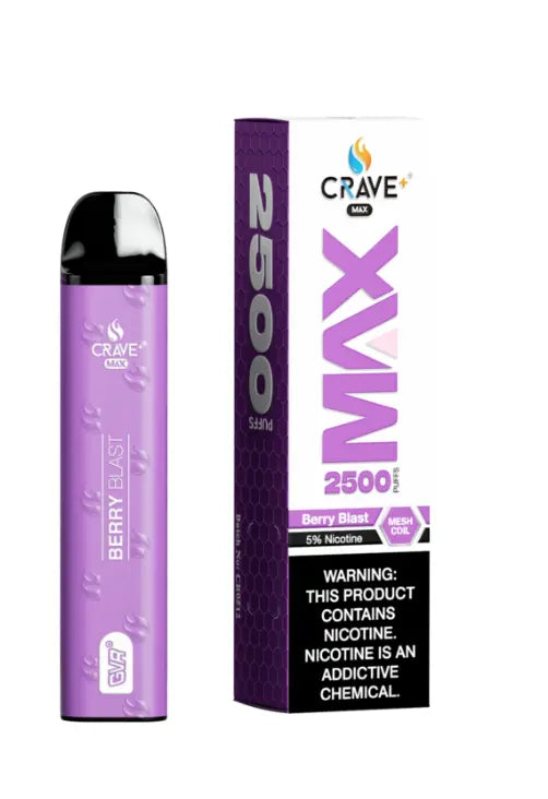Crave Max Vape - 2500 Puffs Mesh Coil Crave, Crave Max Vape berry blast