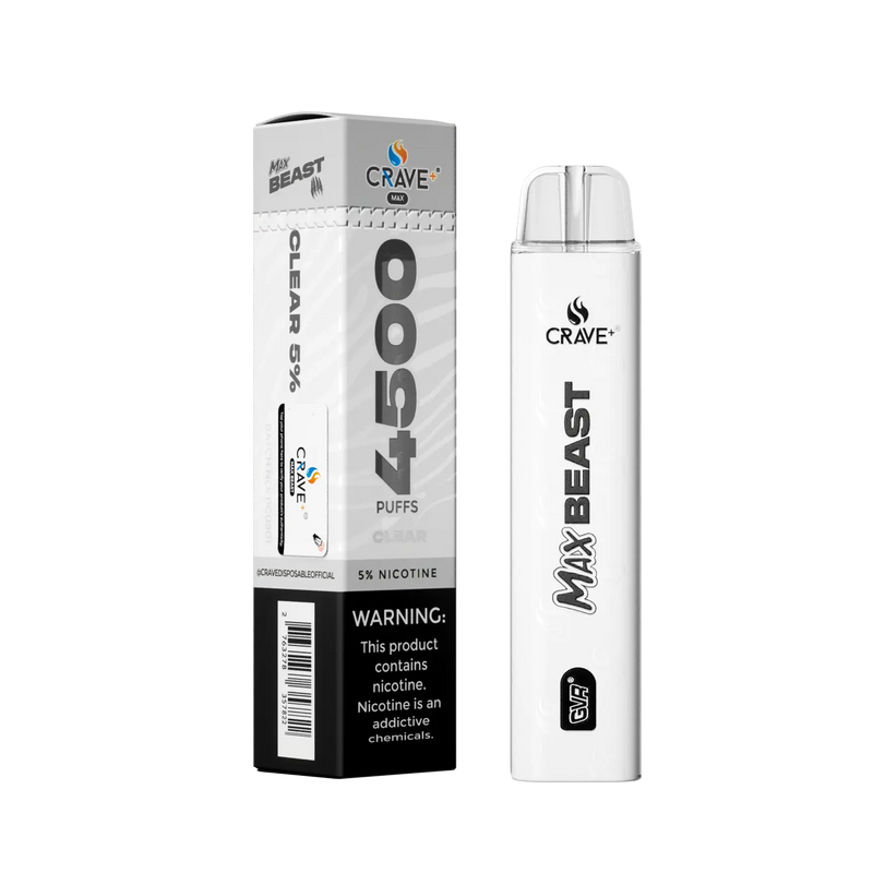 Crave Max Beast 4500 Puffs - VSZN, Crave Max Beast clear 5%, crave max beast clear, clear 5% crave max beast, crave max beast 4500