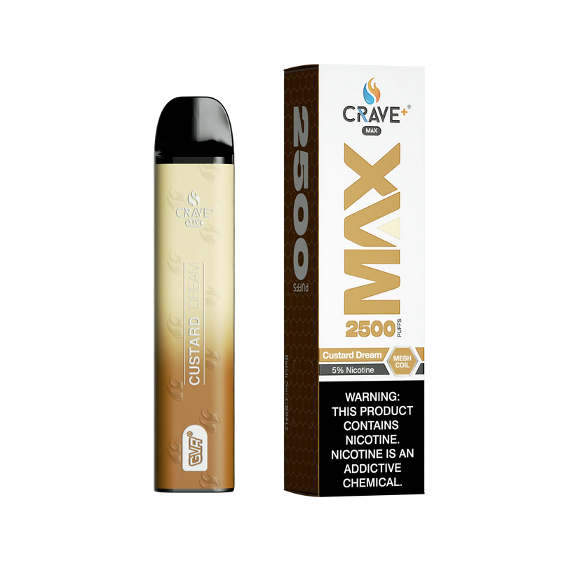 Crave Max Vape - 2500 Puffs Mesh Coil Crave, Crave Max Vape custard dream