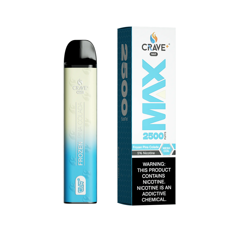 Crave Max Vape - 2500 Puffs Mesh Coil Crave, Crave Max Vape frozen pina colada