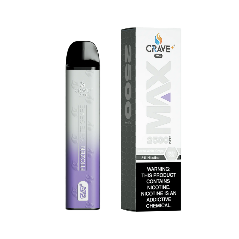 Crave Max Vape - 2500 Puffs Mesh Coil Crave, Crave Max Vape frozen white grape