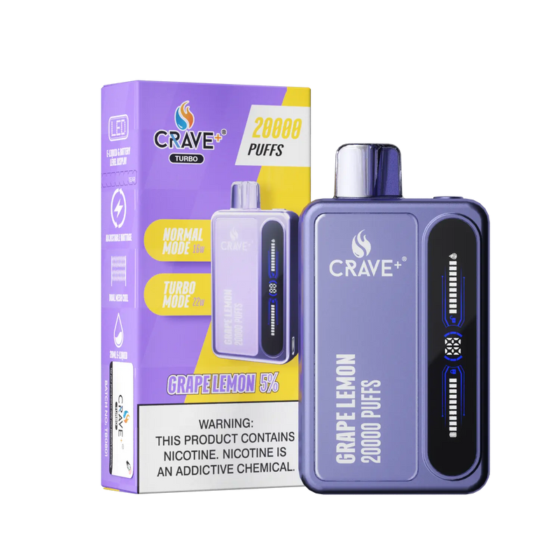 Crave Turbo 20000 Crave, Crave Turbo grape lemon