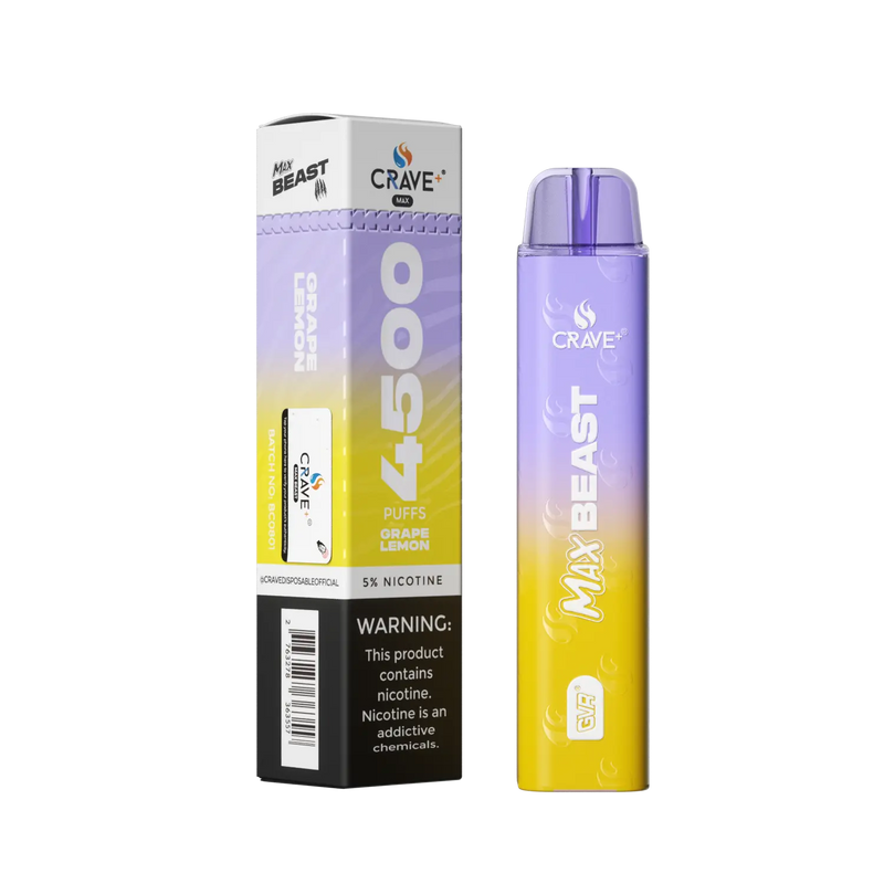 Crave Max Beast 4500 Crave, Crave Max Beast grape lemon