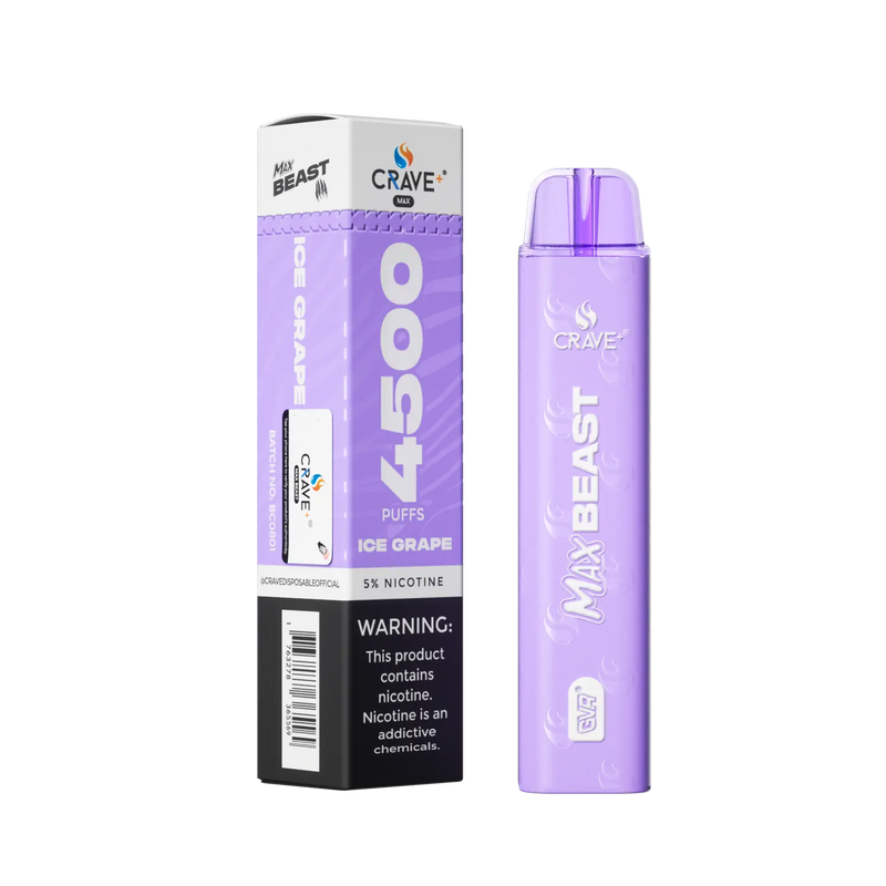 Crave Max Beast 4500 Puffs - VSZN, Crave Max Beast ice grape