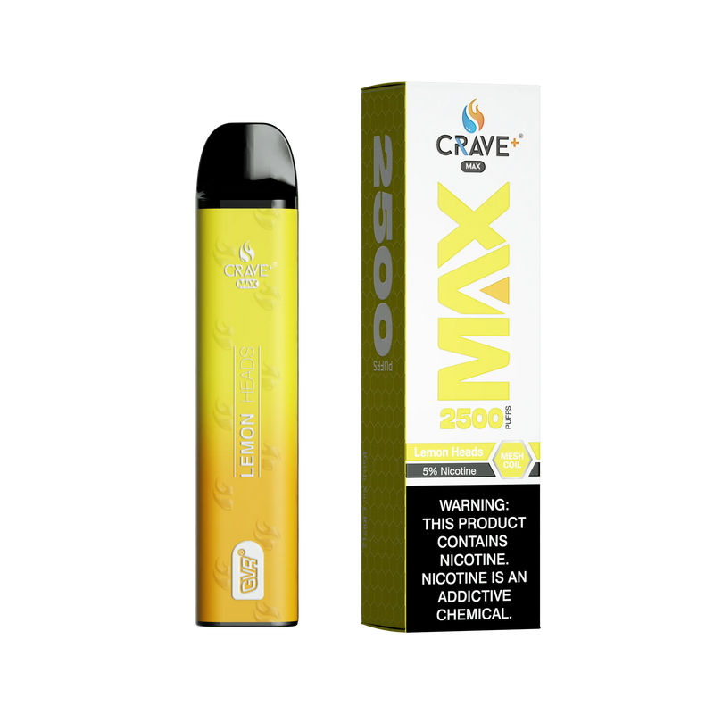 Crave Max Vape - 2500 Puffs Mesh Coil Crave, Crave Max Vape lemon heads
