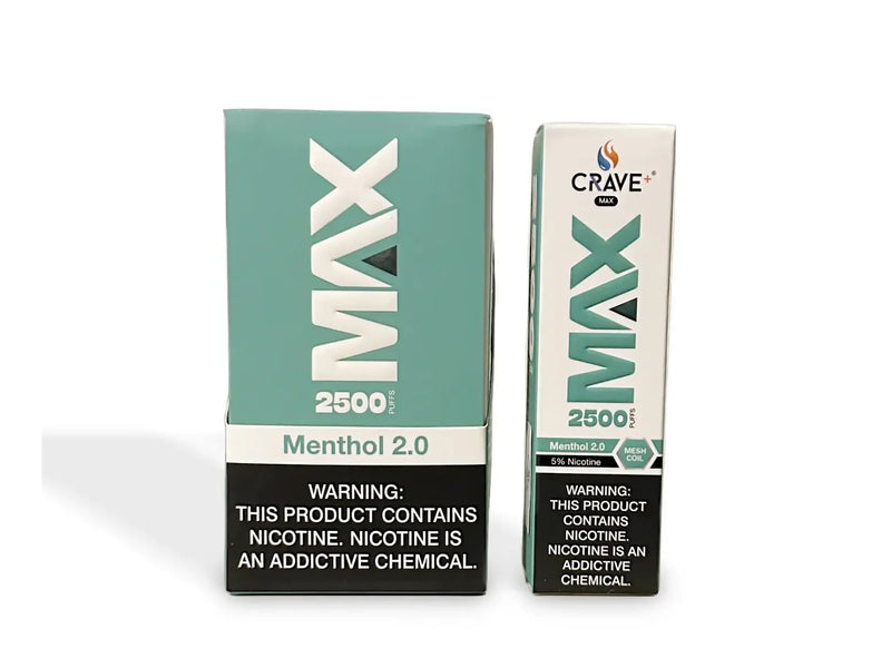 Crave Max Vape - 2500 Puffs Mesh Coil Crave, crave max menthol 2.0, Crave Max Vape menthol
