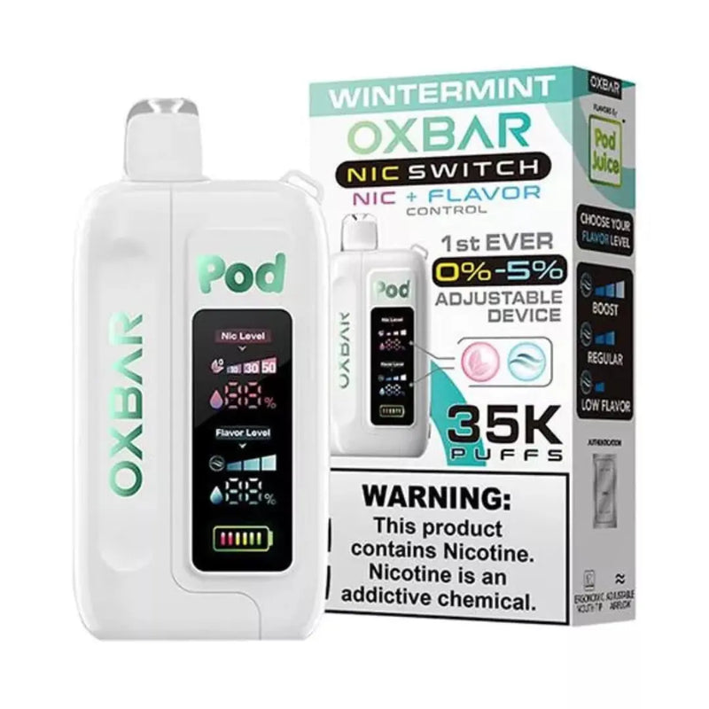 OXBAR x Pod Juice Nic Switch 35000 OXBAR X POD JUICE, oxbar wintermint, wintermint oxbar 