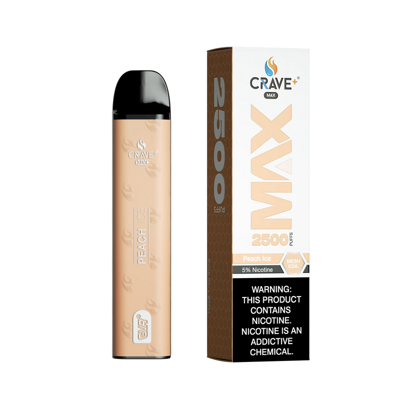 Crave Max Vape - 2500 Puffs Mesh Coil Crave, Crave Max Vape peach ice
