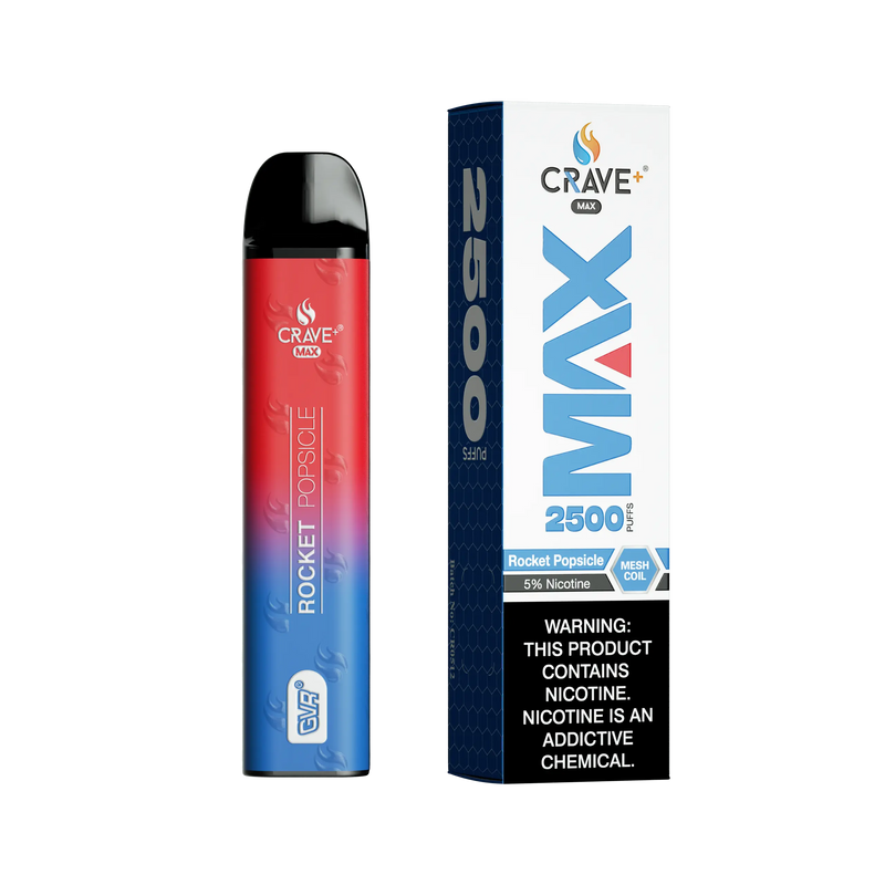 Crave Max Vape - 2500 Puffs Mesh Coil Crave, Crave Max Vape rocket popsicle