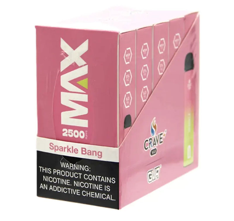 Crave Max Vape - 2500 Puffs Mesh Coil Crave, Crave Max Vape sparkle bang