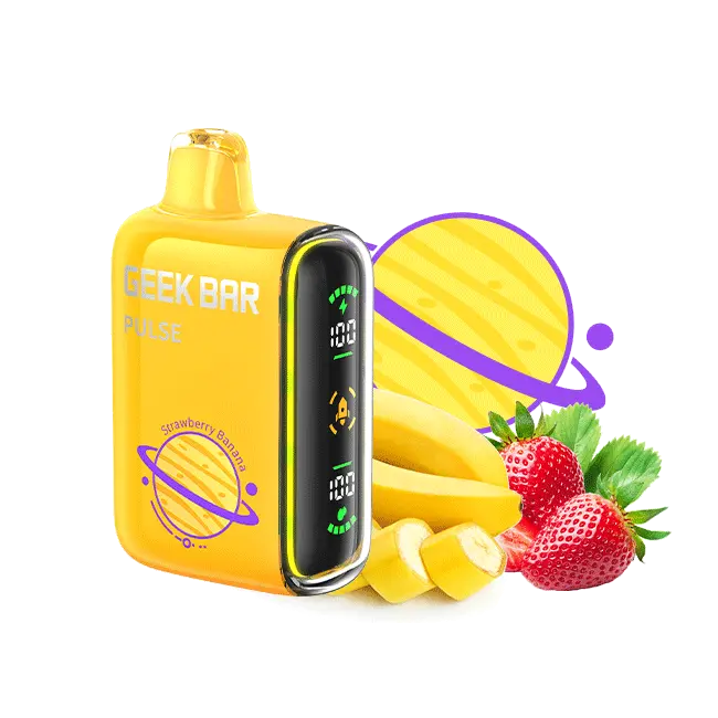 Geek Bar Pulse Strawberry Banana, strawberry bananan geek bar pulse