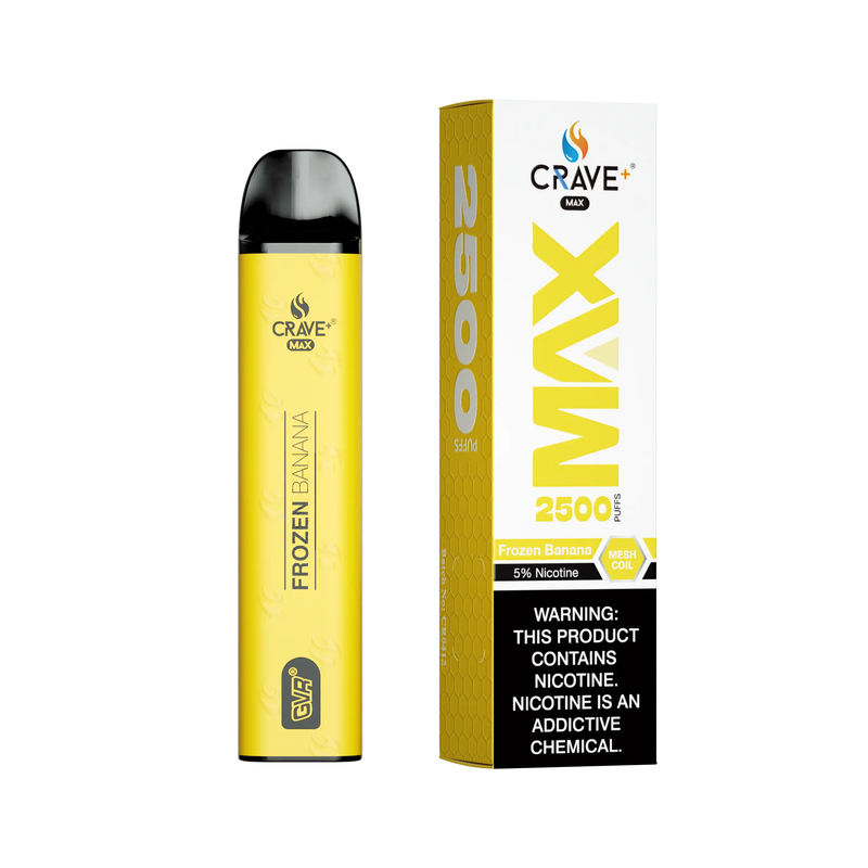 Crave Max Vape - 2500 Puffs Mesh Coil Crave, Crave Max Vape frozen banana